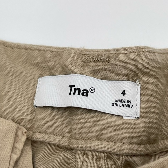Aritzia TNA Surplus Division Cargo Pants Tan Beige Sz 4 High Rise Tie Ankle - Picture 9 of 15